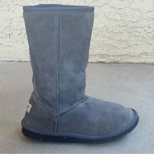 UGG Australia Womens 8 Classic Tall Gray Suede Leather Shearling Winter Boots
